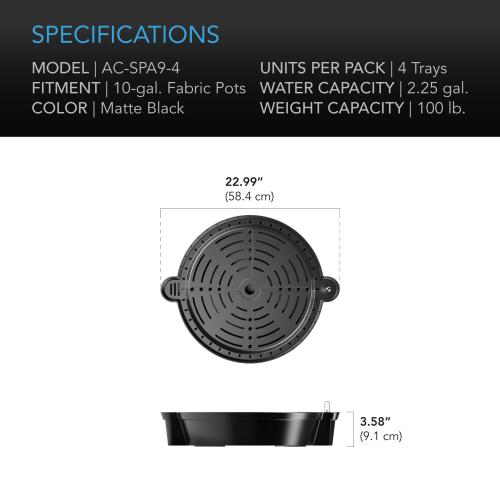 AC Infinity – Selbstbewässerungs-Untersetzer für Stofftöpfe XL