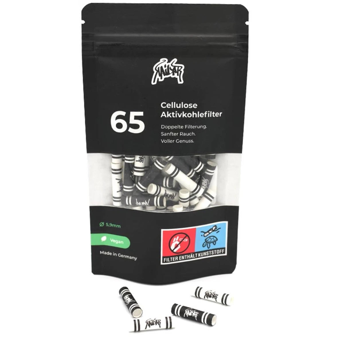 Kailar - Aktivkohlefilter Cellulose Slim 6mm Mixed (65 Stück)
