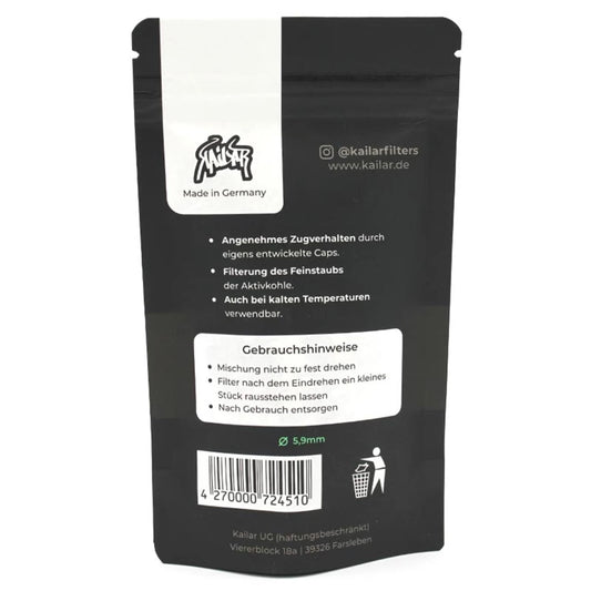 Kailar - Aktivkohlefilter Cellulose Slim 6mm Mixed (65 Stück)