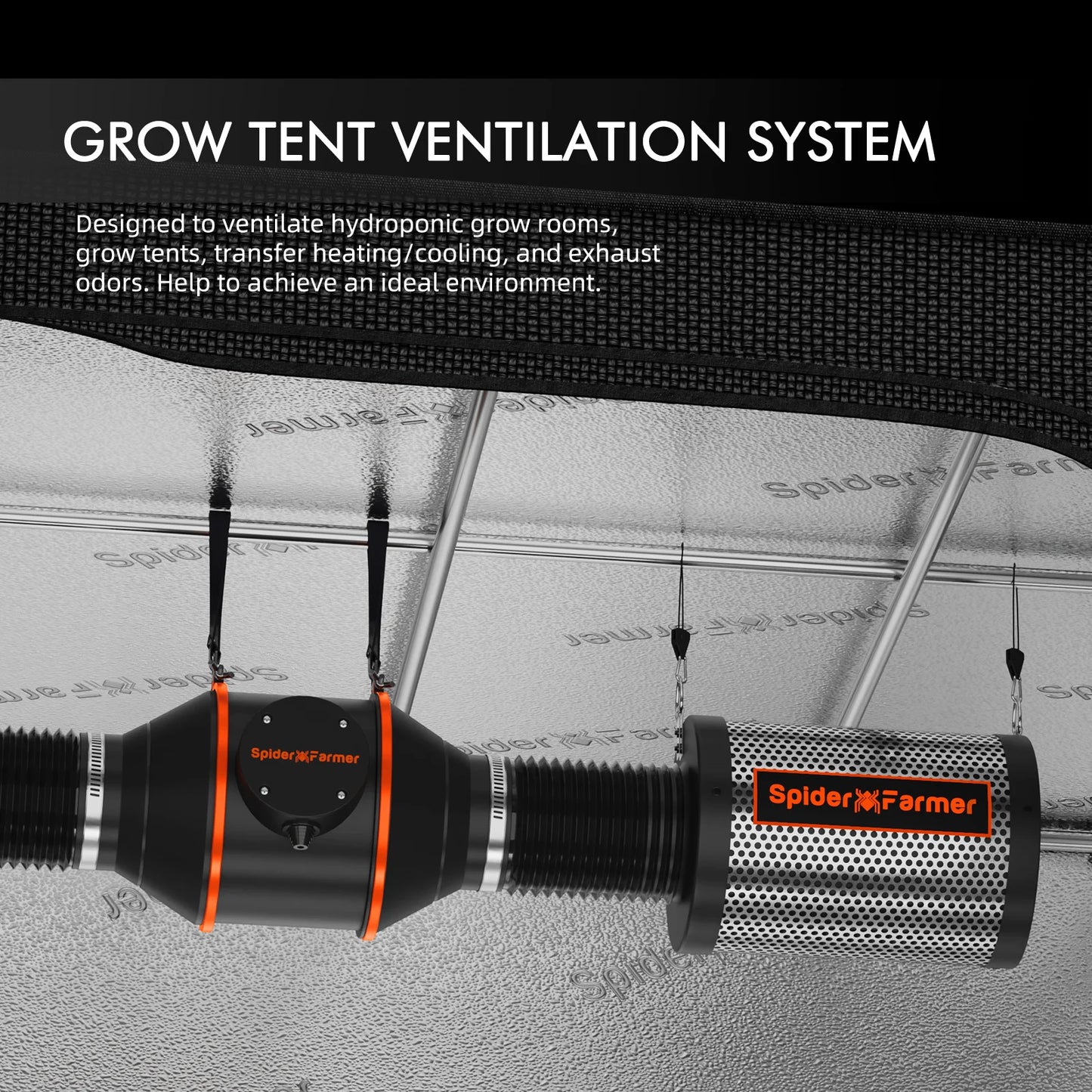 Spider Farmer® 70x70x160cm Komplettes Grow Box-Set丨SF1000 Set - APP GGS Controller