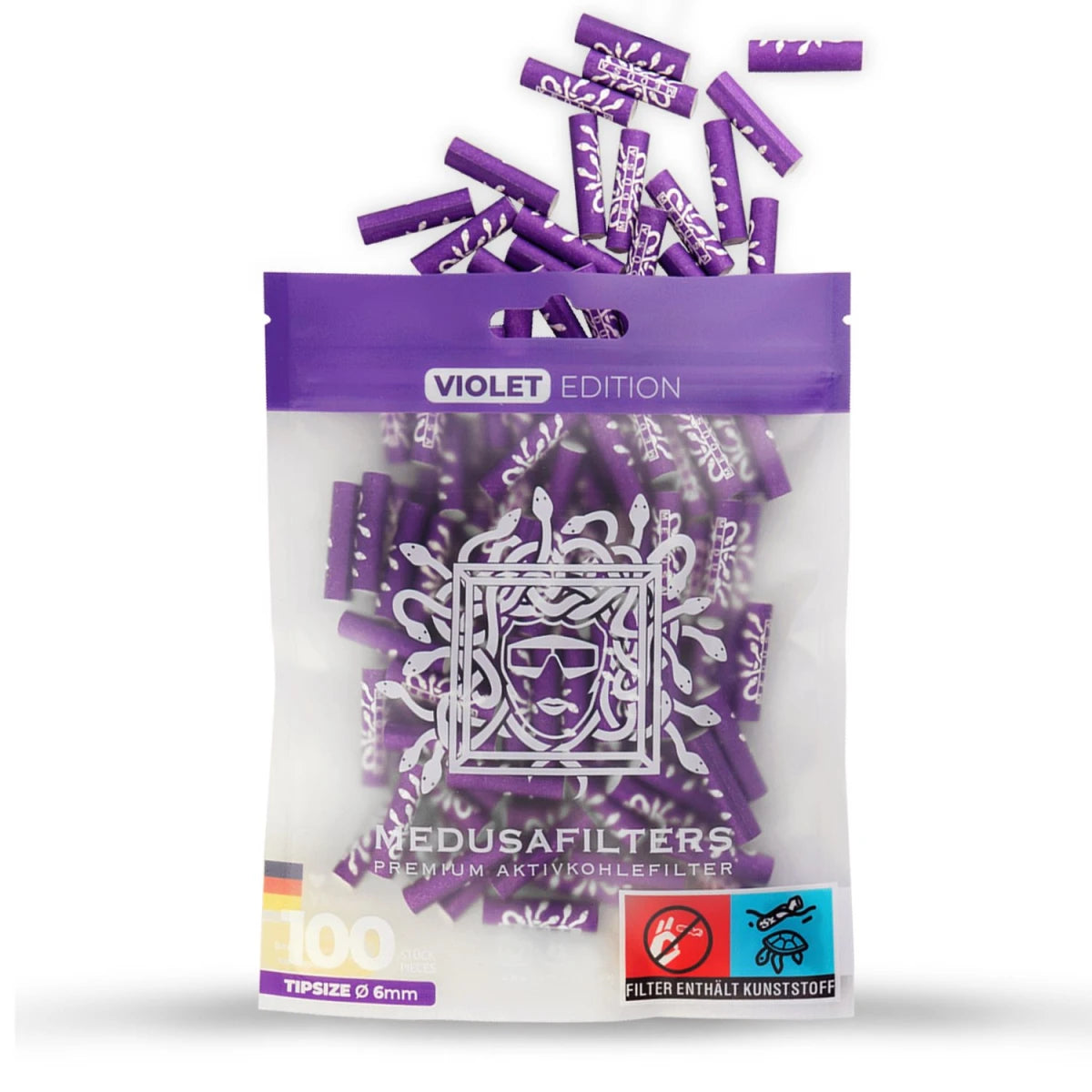 Medusafilters - Aktivkohlefilter 6mm (100 Stück) - verschiedene Farben